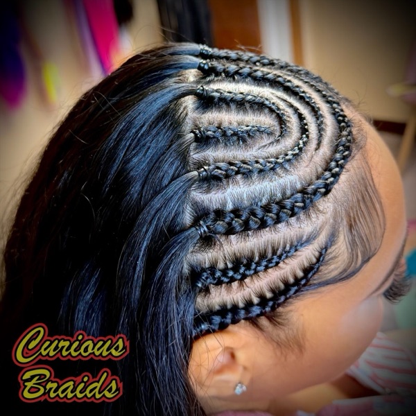 Front half braids — braided by Curious Braids in Defiance, Ohio