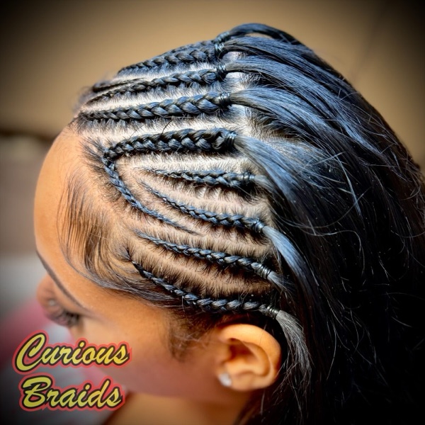 Front half braids — braided by Curious Braids in Defiance, Ohio