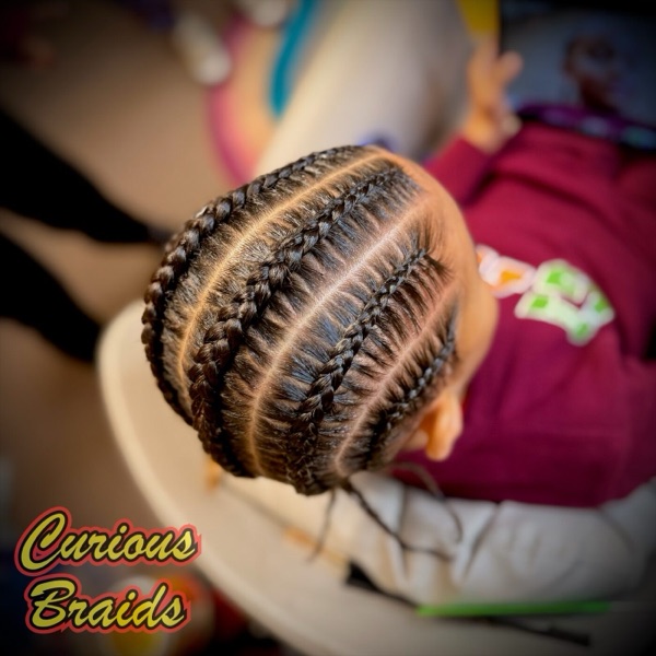 Cornrows · straight back — braided by Curious Braids in Defiance, Ohio