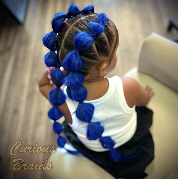 Bubble braids · blue — braided by Curious Braids in Defiance, Ohio