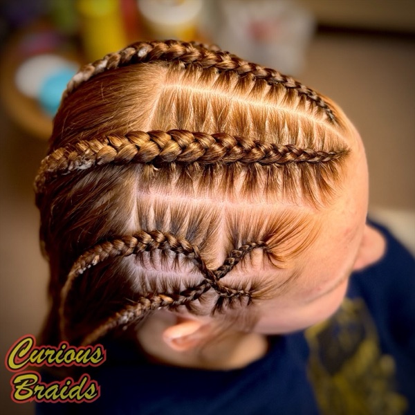 Front half braids — braided by Curious Braids in Defiance, Ohio